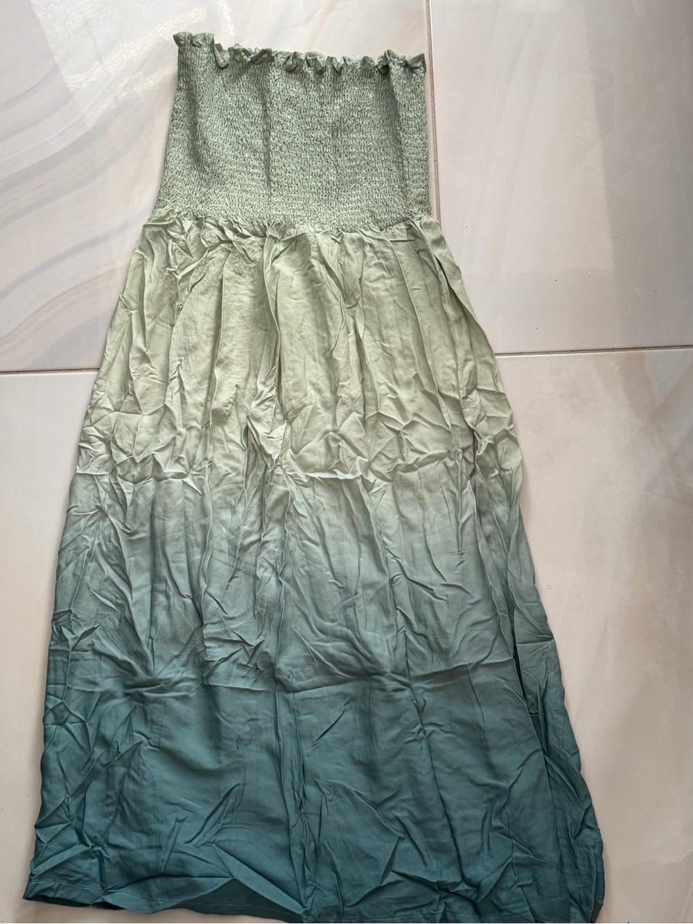 Girls Ombre Maxi Dress in Mint to Teal